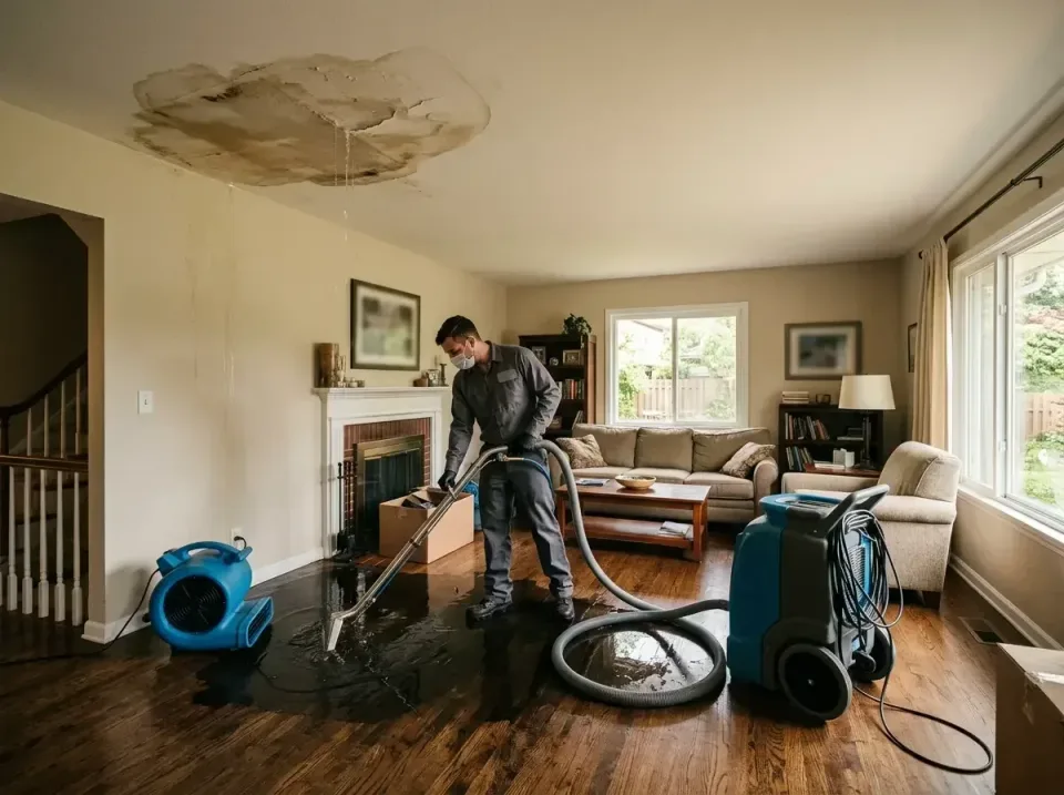 attic-pipe-burst-ceiling-drip-008 — frequently asked questions, Water Damage Restoration & Carpet Care in Sully Square, VA